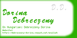 dorina debreczeny business card